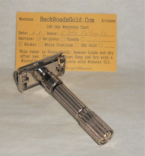 Gillette Fat Boy Razor TTO Adjustable Refurbished Replated Mirror Nickel E2–37 (15).JPG Gillette Fat Boy Razor TTO Adjustable Refurbished Replated Mirror Nickel E2–37 (15).JPG