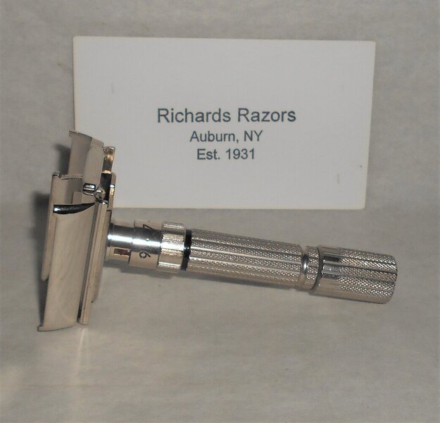 Gillette Fat Boy Razor Adjustable Refurbished Replated White Platinum F1–71  (28).JPG