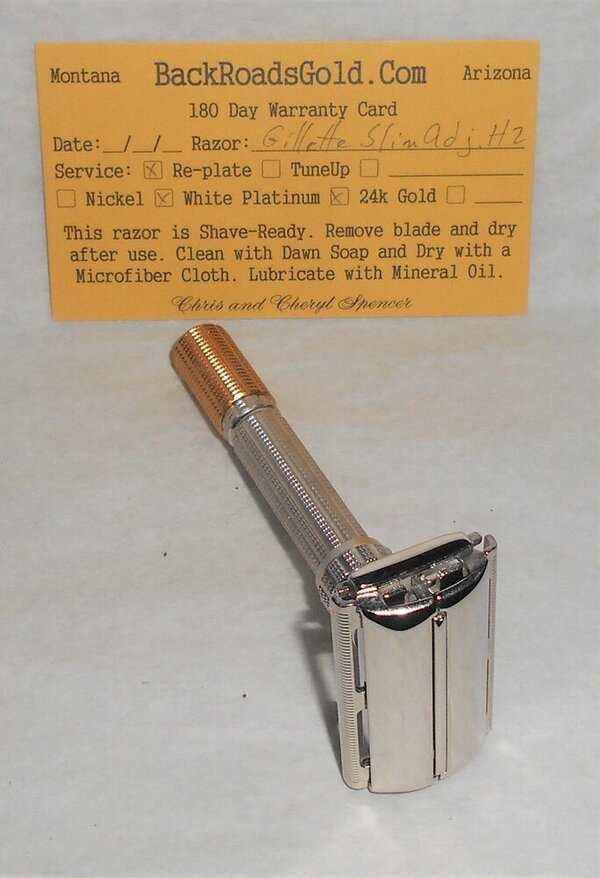 Gillette Superslim Adjustable Razor Refurbished Replated 24 Karat Gold White Platinum H2–47 (4).JPG Gillette Superslim Adjustable Razor Refurbished Replated 24 Karat Gold White Platinum H2–47 (4).JPG