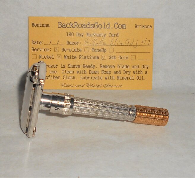 Gillette Superslim Adjustable Razor Refurbished Replated 24 Karat Gold White Platinum H2–47 (10).JPG Gillette Superslim Adjustable Razor Refurbished Replated 24 Karat Gold White Platinum H2–47 (10).JPG