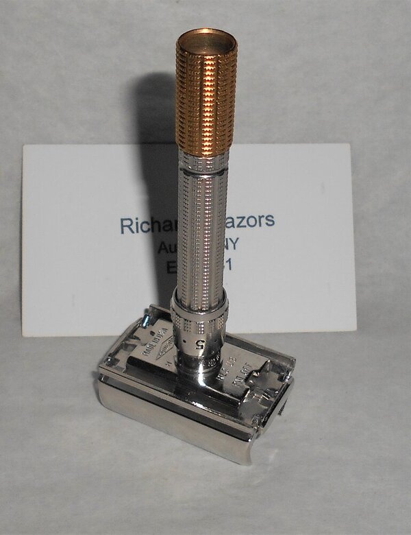 Gillette Superslim Adjustable Razor Refurbished Replated 24 Karat Gold White Platinum H2–47 (36).JPG