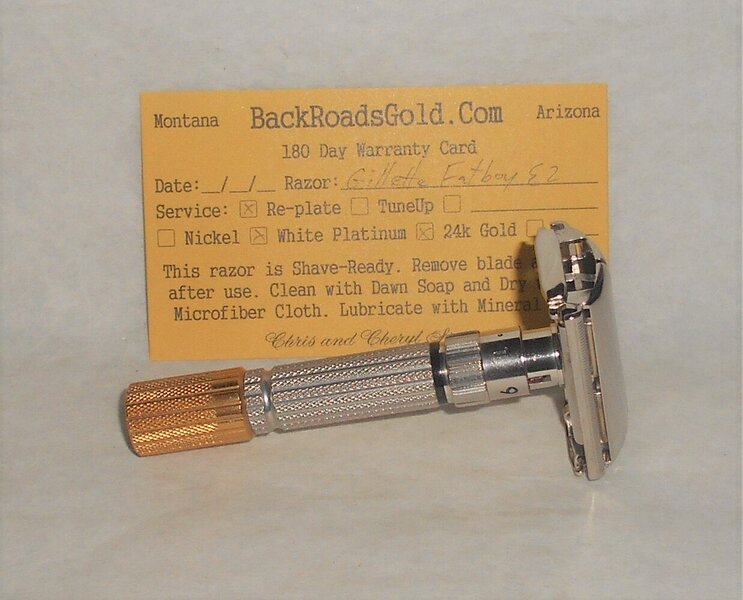 Gillette 1959 Fat Boy Razor TTO Adjustable Refurbished Replated 24 Karat Gold White Platinum E...JPG Gillette 1959 Fat Boy Razor TTO Adjustable Refurbished Replated 24 Karat Gold White Platinum E...JPG