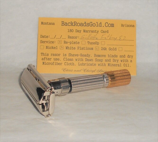 Gillette 1959 Fat Boy Razor TTO Adjustable Refurbished Replated 24 Karat Gold White Platinum E...JPG Gillette 1959 Fat Boy Razor TTO Adjustable Refurbished Replated 24 Karat Gold White Platinum E...JPG