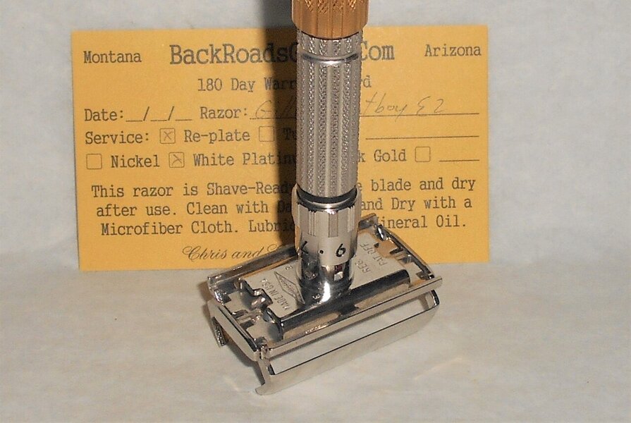 Gillette 1959 Fat Boy Razor TTO Adjustable Refurbished Replated 24 Karat Gold White Platinum E...JPG Gillette 1959 Fat Boy Razor TTO Adjustable Refurbished Replated 24 Karat Gold White Platinum E...JPG
