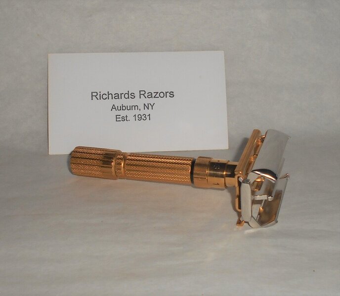 Gillette Fat Boy Razor 1959 TTO Adjustable Refurbished Replated 24 Karat Gold White Platinum (...JPG Gillette Fat Boy Razor 1959 TTO Adjustable Refurbished Replated 24 Karat Gold White Platinum (...JPG