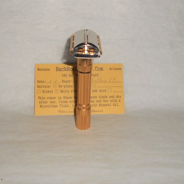 Gillette Fat Boy Razor 1959 TTO Adjustable Refurbished Replated 24 Karat Gold White Platinum (...JPG Gillette Fat Boy Razor 1959 TTO Adjustable Refurbished Replated 24 Karat Gold White Platinum (...JPG