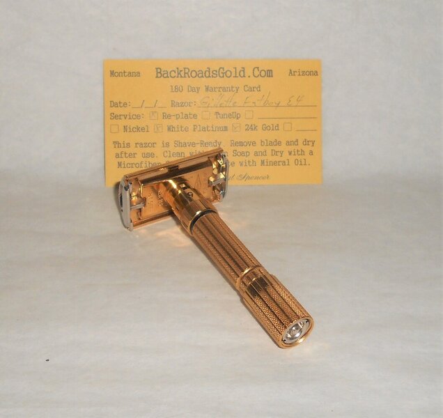 Gillette Fat Boy Razor 1959 TTO Adjustable Refurbished Replated 24 Karat Gold White Platinum (...JPG Gillette Fat Boy Razor 1959 TTO Adjustable Refurbished Replated 24 Karat Gold White Platinum (...JPG
