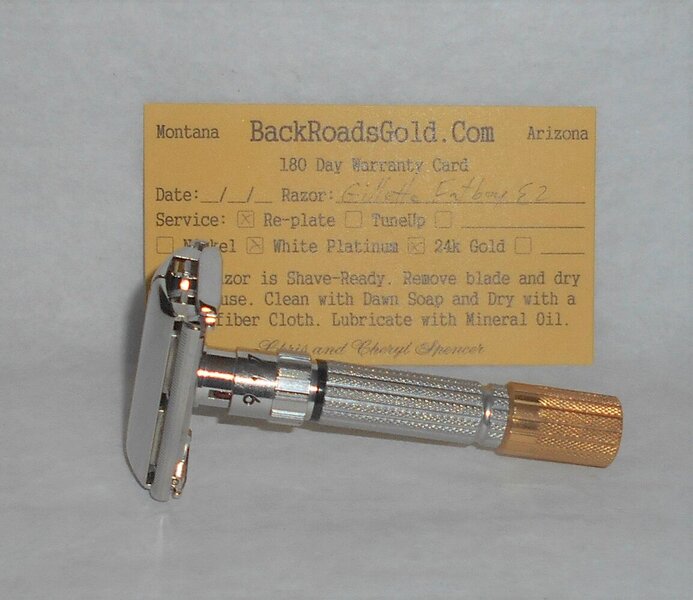 Gillette 1959 Fat Boy Razor TTO Adjustable Refurbished Replated 24 Karat Gold White Platinum E...JPG Gillette 1959 Fat Boy Razor TTO Adjustable Refurbished Replated 24 Karat Gold White Platinum E...JPG