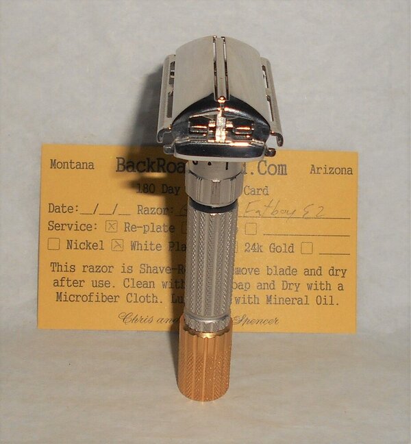 Gillette 1959 Fat Boy Razor TTO Adjustable Refurbished Replated 24 Karat Gold White Platinum E...JPG Gillette 1959 Fat Boy Razor TTO Adjustable Refurbished Replated 24 Karat Gold White Platinum E...JPG