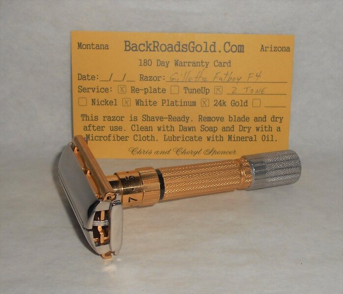 Gillette Fat Boy Razor Adjustable Refurbished Replated 24 Karat Gold White Platinum F4–99 (59).JPG Gillette Fat Boy Razor Adjustable Refurbished Replated 24 Karat Gold White Platinum F4–99 (59).JPG