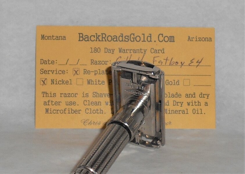 Gillette Fat Boy Razor 1959 Refurbished Replated Mirror Nickel E4–69 (14).JPG