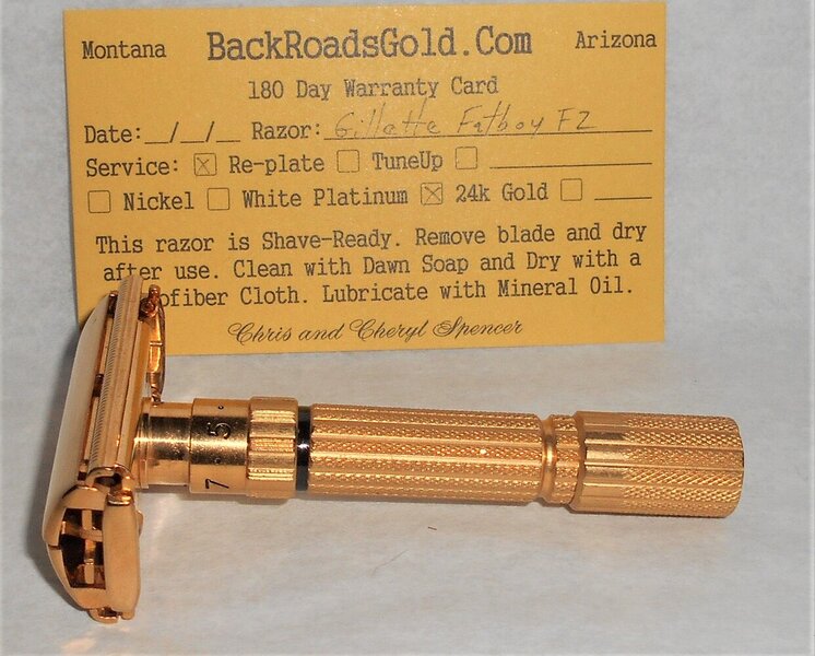 Gillette Fat Boy Razor Adjustable Refurbished Replated 24 Karat Gold F2–Q6 (70).JPG Gillette Fat Boy Razor Adjustable Refurbished Replated 24 Karat Gold F2–Q6 (70).JPG
