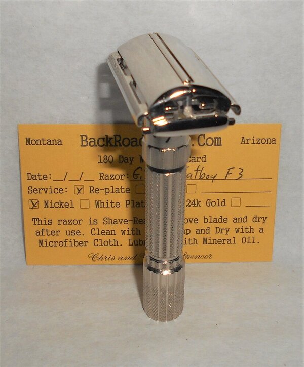 Gillette Fat Boy Razor 1960 TTO Adjustable Refurbished Replated Mirror Nickel E3–BB (65).JPG