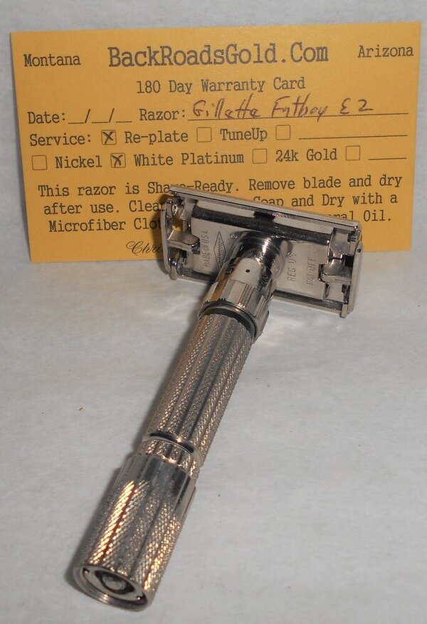 Gillette Fat Boy Razor 1959 Adjustable Refurbished Replated White Platinum E2–EE (24).JPG Gillette Fat Boy Razor 1959 Adjustable Refurbished Replated White Platinum E2–EE (24).JPG