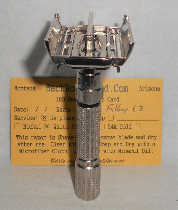 Gillette Fat Boy Razor 1959 Adjustable Refurbished Replated White Platinum E2–EE (63).JPG Gillette Fat Boy Razor 1959 Adjustable Refurbished Replated White Platinum E2–EE (63).JPG