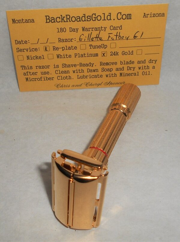 Gillette Fat Boy Razor TTO Adjustable 1961 Refurbished Replated 24 Karat Gold G1–GG (4).JPG Gillette Fat Boy Razor TTO Adjustable 1961 Refurbished Replated 24 Karat Gold G1–GG (4).JPG