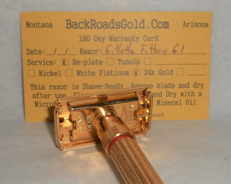 Gillette Fat Boy Razor TTO Adjustable 1961 Refurbished Replated 24 Karat Gold G1–GG (18).JPG Gillette Fat Boy Razor TTO Adjustable 1961 Refurbished Replated 24 Karat Gold G1–GG (18).JPG