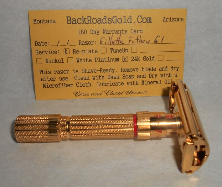 Gillette Fat Boy Razor TTO Adjustable 1961 Refurbished Replated 24 Karat Gold G1–GG (72).JPG Gillette Fat Boy Razor TTO Adjustable 1961 Refurbished Replated 24 Karat Gold G1–GG (72).JPG