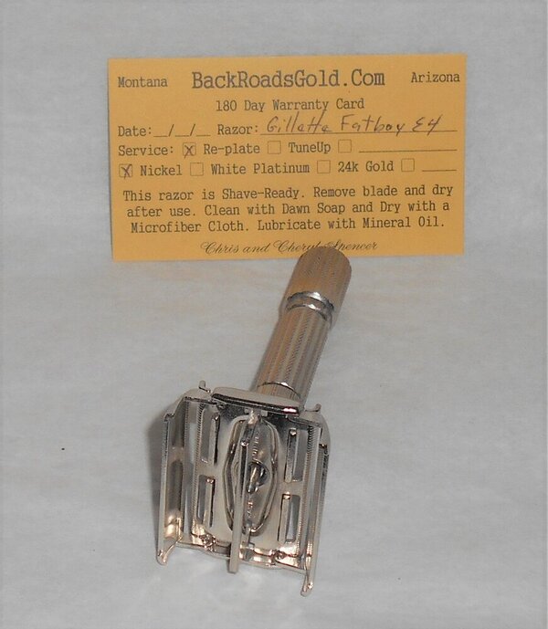Gillette Fat Boy Razor 1959 Refurbished Replated Mirror Nickel E4–69 (41).JPG