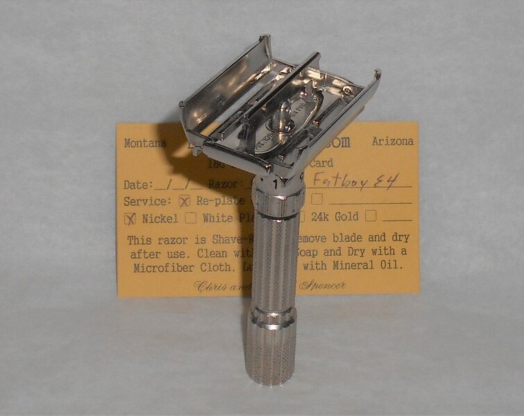 Gillette Fat Boy Razor 1959 Refurbished Replated Mirror Nickel E4–69 (47).JPG