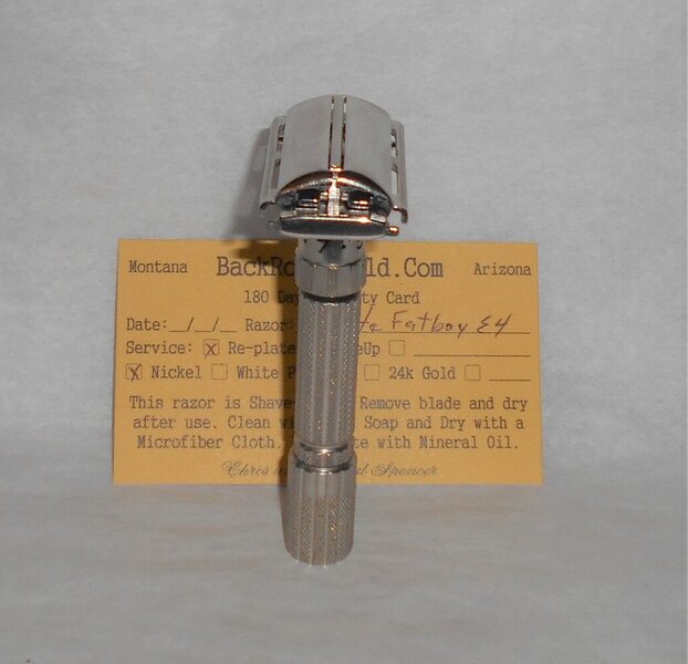 Gillette Fat Boy Razor 1959 Refurbished Replated Mirror Nickel E4–69 (52).JPG