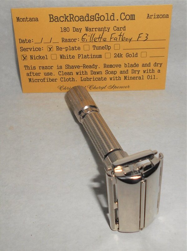 Gillette Fat Boy Razor 1960 TTO Adjustable Refurbished Replated Mirror Nickel F3–BB (7).JPG Gillette Fat Boy Razor 1960 TTO Adjustable Refurbished Replated Mirror Nickel F3–BB (7).JPG