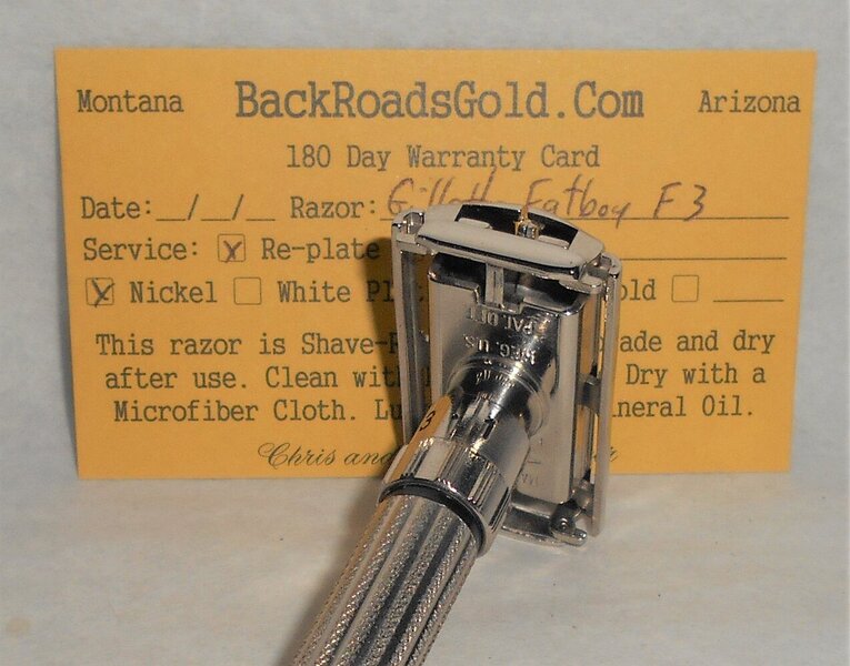 Gillette Fat Boy Razor 1960 TTO Adjustable Refurbished Replated Mirror Nickel F3–BB (17).JPG Gillette Fat Boy Razor 1960 TTO Adjustable Refurbished Replated Mirror Nickel F3–BB (17).JPG