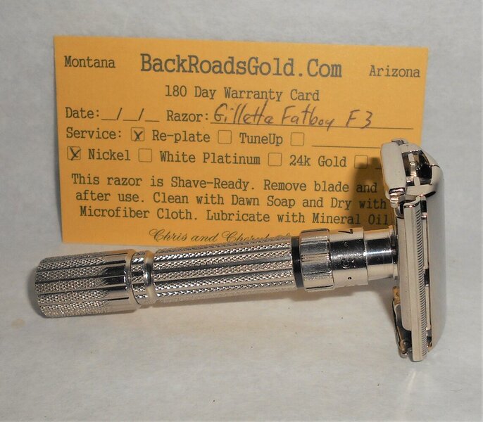 Gillette Fat Boy Razor 1960 TTO Adjustable Refurbished Replated Mirror Nickel F3–BB (19).JPG Gillette Fat Boy Razor 1960 TTO Adjustable Refurbished Replated Mirror Nickel F3–BB (19).JPG