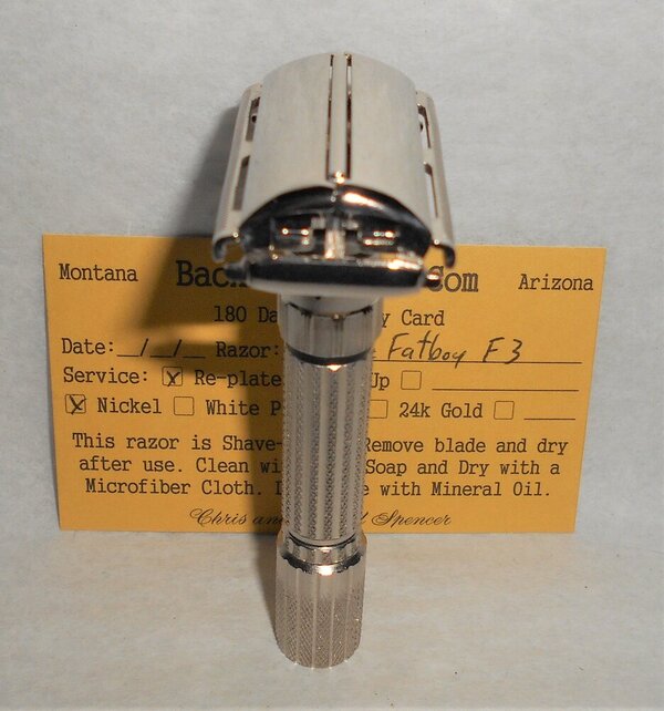 Gillette Fat Boy Razor 1960 TTO Adjustable Refurbished Replated Mirror Nickel F3–BB (62).JPG Gillette Fat Boy Razor 1960 TTO Adjustable Refurbished Replated Mirror Nickel F3–BB (62).JPG