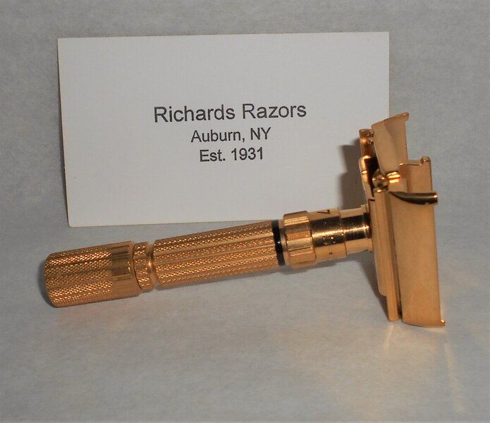 Gillette Fat Boy Razor Adjustable TTO Refurbished Replated 24 Karat Gold E1–11 (39).JPG