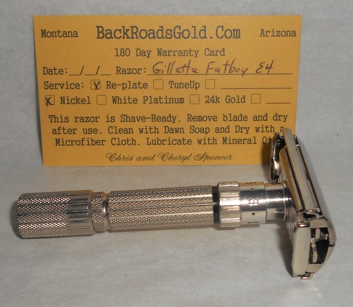 Gillette Fat Boy Razor 1959 TTO Adjustable Refurbished Replated Mirror Nickel E4–EE (24).JPG