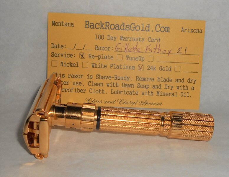 Gillette 1959 Fat Boy Razor TTO Refurbished Replated 24 Karat Gold E1–XX (20).JPG Gillette 1959 Fat Boy Razor TTO Refurbished Replated 24 Karat Gold E1–XX (20).JPG