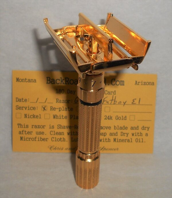 Gillette 1959 Fat Boy Razor TTO Refurbished Replated 24 Karat Gold E1–XX (68).JPG Gillette 1959 Fat Boy Razor TTO Refurbished Replated 24 Karat Gold E1–XX (68).JPG
