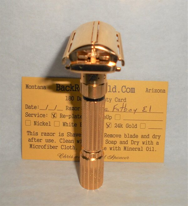 Gillette 1959 Fat Boy Razor TTO Refurbished Replated 24 Karat Gold E1–XX (70).JPG Gillette 1959 Fat Boy Razor TTO Refurbished Replated 24 Karat Gold E1–XX (70).JPG