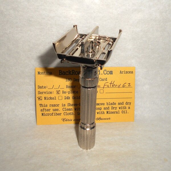 Gillette Fat Boy Razor 1960 TTO Adjustable Refurbished Replated Mirror Nickel G2–1Z (60).JPG