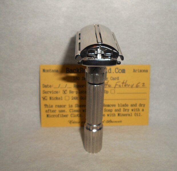 Gillette Fat Boy Razor 1960 TTO Adjustable Refurbished Replated Mirror Nickel G2–1Z (63).JPG