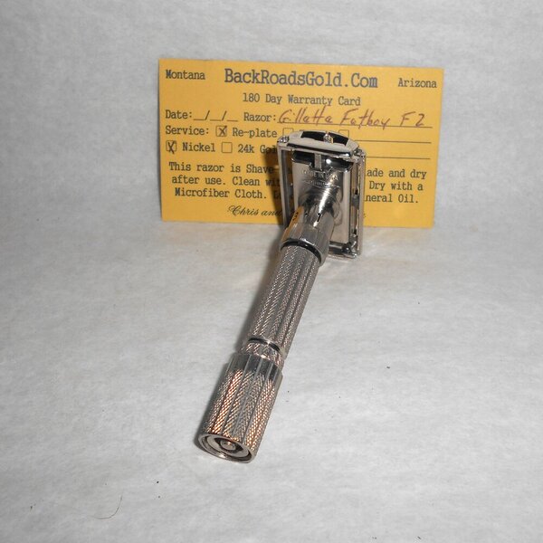 Gillette Fat Boy Razor 1960 TTO Adjustable Refurbished Mirror Nickel (10).JPG Gillette Fat Boy Razor 1960 TTO Adjustable Refurbished Mirror Nickel (10).JPG