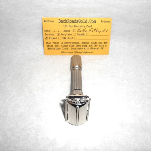 Gillette Fat Boy Razor 1960 TTO Adjustable Refurbished Replated Mirror Nickel G1–H2 (4).JPG Gillette Fat Boy Razor 1960 TTO Adjustable Refurbished Replated Mirror Nickel G1–H2 (4).JPG