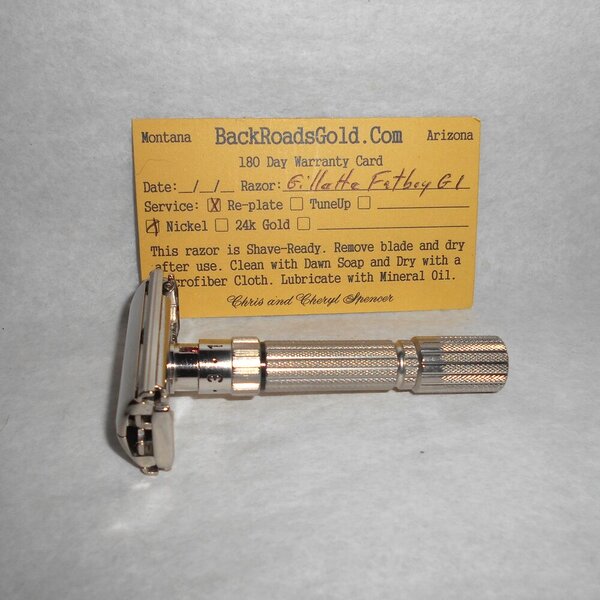 Gillette Fat Boy Razor 1960 TTO Adjustable Refurbished Replated Mirror Nickel G1–H2 (15).JPG Gillette Fat Boy Razor 1960 TTO Adjustable Refurbished Replated Mirror Nickel G1–H2 (15).JPG