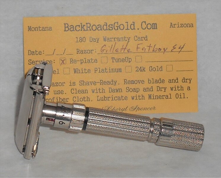 Gillette Fat Boy Razor 1959 Refurbished Replated Mirror Nickel E4–69 (9).JPG
