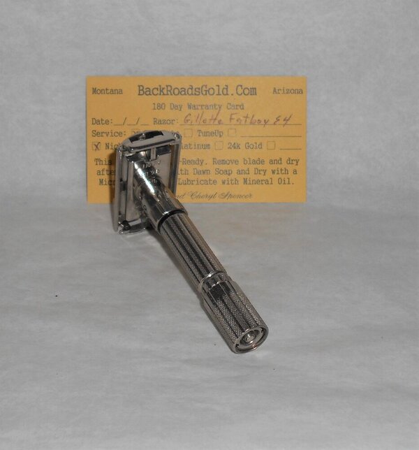 Gillette Fat Boy Razor 1959 Refurbished Replated Mirror Nickel E4–69 (10).JPG