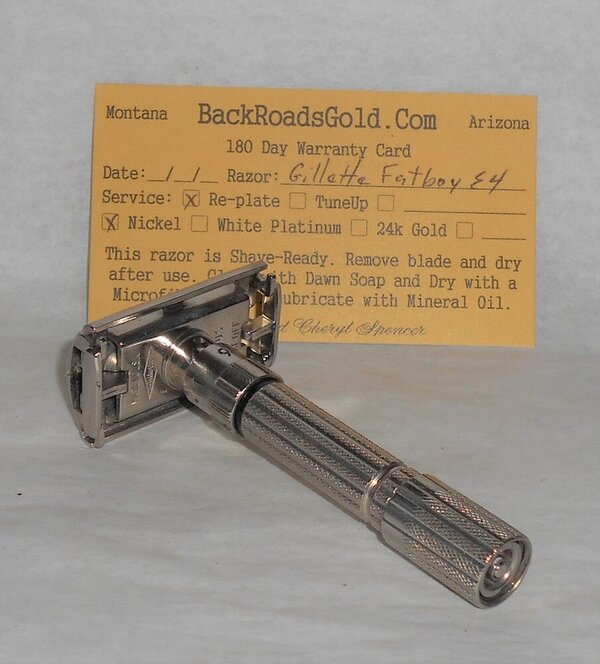 Gillette Fat Boy Razor 1959 Refurbished Replated Mirror Nickel E4–69 (18).JPG