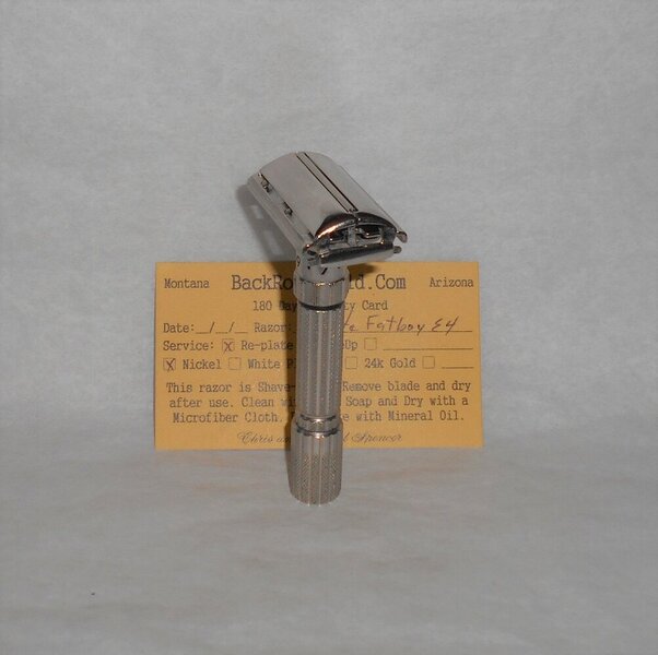 Gillette Fat Boy Razor 1959 Refurbished Replated Mirror Nickel E4–69 (54).JPG