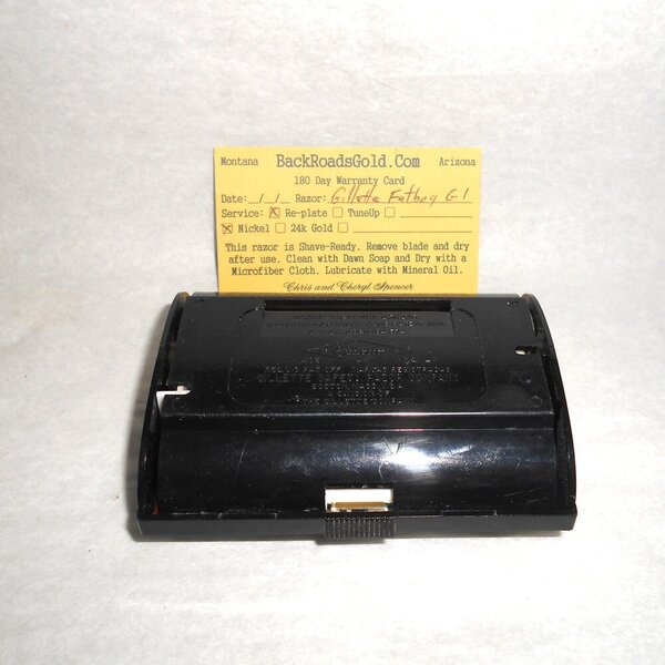 Gillette 1961 Fat Boy Razor W Case Blades Adjustable Replated Mirror Nickel G1–98 (13).JPG