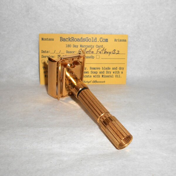 Gillette Fat Boy Razor 1961 TTO Refurbished Replated 24 Karat Gold G2–19 (28).JPG