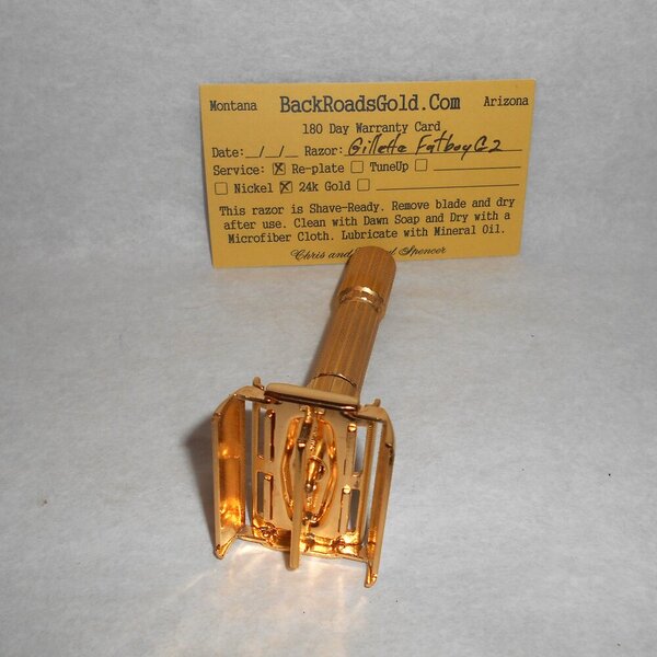 Gillette Fat Boy Razor 1961 TTO Refurbished Replated 24 Karat Gold G2–19 (42).JPG