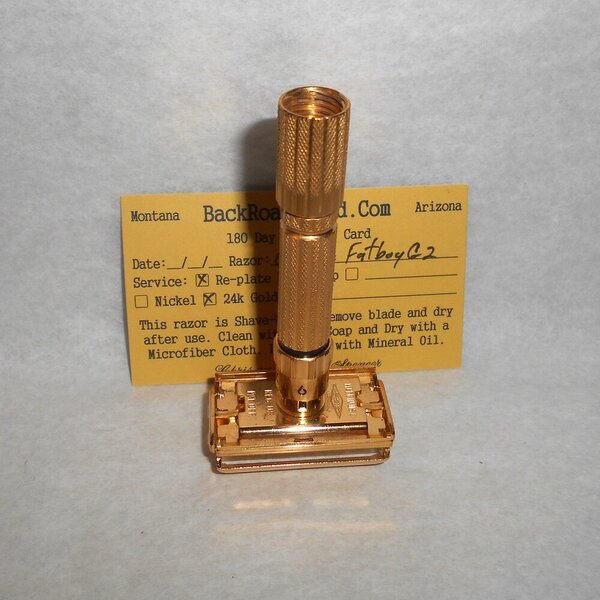 Gillette Fat Boy Razor 1961 TTO Refurbished Replated 24 Karat Gold G2–19 (50).JPG
