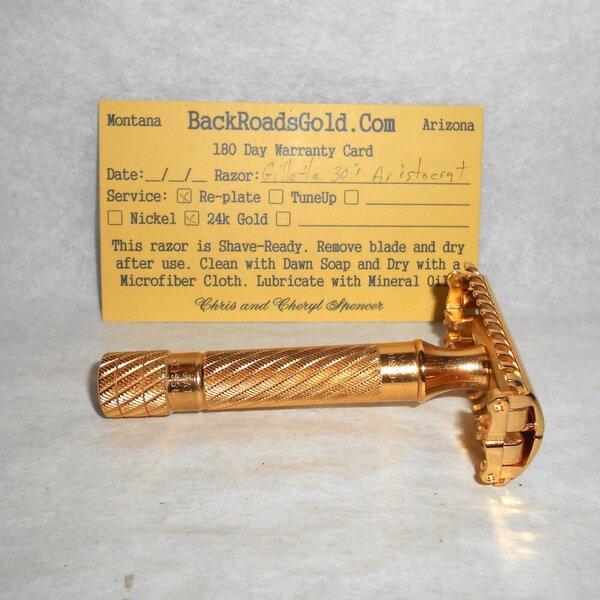 Gillette Aristocrat Deluxe Set 1936 W Case Refurbished Replated 24K Gold (18).JPG