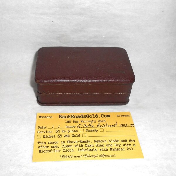 Gillette Aristocrat Razor 1945 46 W Box and Blade Bank Refurbished